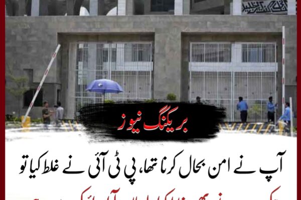 آپ نے امن بحال کرنا تھا، پی ٹی آئی نے غلط کیا تو حکومت نے بھی غلط کیا، اسلام آباد ہائیکورٹ برہم