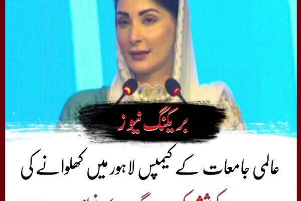 عالمی جامعات کے کیمپس لاہور میں کھلوانے کی کوشش کریں گے، مریم نواز