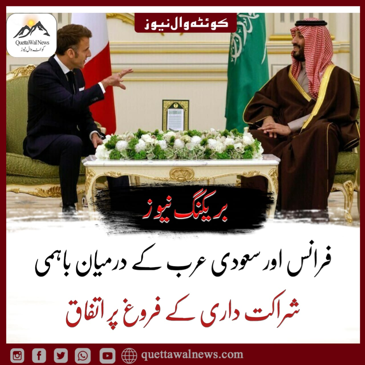 فرانس اور سعودی عرب کے درمیان باہمی شراکت داری کے فروغ پر اتفاق
